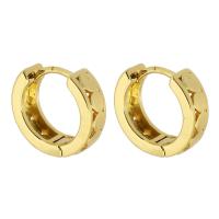 Messing Huggie Hoop Earring, Donut, gold plated, mode sieraden & voor vrouw, gouden, nikkel, lood en cadmium vrij, 4x12x13mm, Verkocht door pair