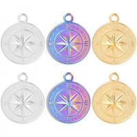 Titanium Steel Pendants, Flat Round, Vacuum Ion Plating, Unisex & different styles for choice, more colors for choice, 30x25mm, Sold By PC