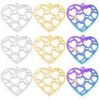 Titanium Steel Pendants Heart Vacuum Ion Plating & hollow Sold By PC