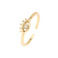 Krychlový Circonia Micro vydláždit mosazný prsten, Mosaz, barva pozlacený, Nastavitelný & různé styly pro výběr & micro vydláždit kubické zirkony & pro ženy, zlato, Prodáno By PC