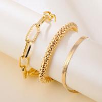 Zinc Alloy Bracelet with 1.96inch extender chain gold color plated three pieces & snake chain & for woman nickel lead & cadmium free Length Approx 7.8 Inch Approx 8.2 Inch Sold By Set