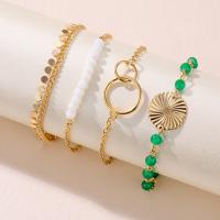 Tibetan Style Bracelet, with Crystal, with 1.96inch extender chain, gold color plated, 4 pieces & fashion jewelry & for woman, Length:Approx 5.9 Inch, Approx 6.3 Inch, Approx 6.7 Inch, Sold By Set