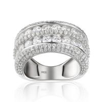 Cubic Zirconia Micro Pave Brass Ring, platinum color plated, different size for choice & micro pave cubic zirconia & for woman, Sold By PC
