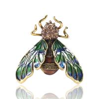 Enamel Brooch, Tibetan Style, Insect, for woman & with rhinestone, more colors for choice, nickel, lead & cadmium free, 36x35mm, Sold By PC