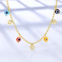 Evil Eye Jewelry Necklace 304 Stainless Steel with 1.97inch extender chain Vacuum Ion Plating fashion jewelry & for woman golden Length Approx 17.72 Inch Sold By PC