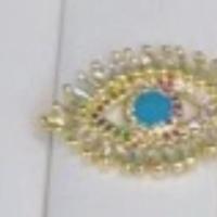 Evil Eye Connector, Brass, gold color plated, micro pave cubic zirconia & for woman & enamel, two different colored, Sold By PC
