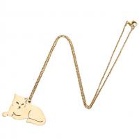 Edelstahl Schmuck Halskette, 304 Edelstahl, Katze, Modeschmuck & für Frau, keine, 35x21mm, Länge:45 cm, verkauft von PC