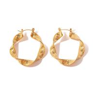 Acier inoxydable Levier Retour Earring, Acier inoxydable 304, bijoux de mode & pour femme, doré, 36x42mm, Vendu par paire