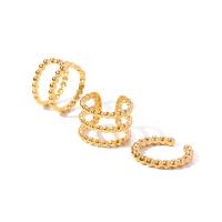 304 roestvrij staal Oorbel clip, drie stuks & mode sieraden & voor vrouw, gouden, Verkocht door Stel