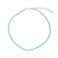 Skleněné perličky náhrdelník, Seedbead, s Zinek, barva pozlacený, módní šperky & pro ženy, více barev na výběr, 3mm, Prodáno za 40-47 cm Strand