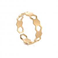 304 Stainless Steel Cuff Finger Ring 18K gold plated fashion jewelry & Unisex & hollow Sold By PC