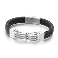PU Leather Cord Bracelets Titanium Steel with PU Leather fashion jewelry & for man Sold By PC