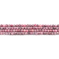 Granito Tingido grânulos, miçangas, Roda, polido, DIY, rosa, 6mm, Aprox 62PCs/Strand, vendido por Strand