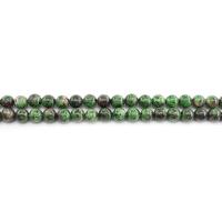Ruby in Zoisite Beads, Round, polished, DIY, green, 10mm, Approx 38PCs/Strand, Sold By Strand
