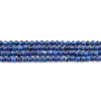 Granito teñido Abalorio, Esférico, pulido, Bricolaje, azul, 6mm, aproximado 62PCs/Sarta, Vendido por Sarta