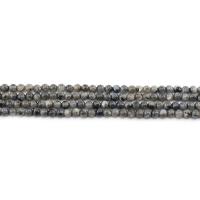 Färgad granit Bead, Rund, polerad, DIY, grå, 4mm, Ca 90PC/Strand, Säljs av Strand
