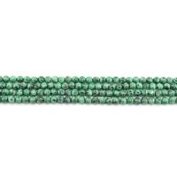 Färgad granit Bead, Rund, polerad, DIY, gräsgrön, 4mm, Ca 90PC/Strand, Säljs av Strand
