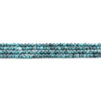 Gefärbter Granit Perle, rund, poliert, DIY, blau, 4mm, ca. 90PCs/Strang, verkauft von Strang
