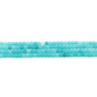 Barvené Marble Korálek, Kolo, lesklý, DIY, modrý, 4mm, Cca 90PC/Strand, Prodáno By Strand