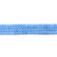 marmo tinto perla, Cerchio, lucido, DIY, blu mare, 6mm, Appross. 62PC/filo, Venduto da filo
