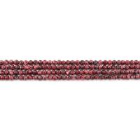 Barwiony granit Koralik, Koło, obyty, DIY & fasetowany, czerwony, 4mm, około 90komputery/Strand, sprzedane przez Strand