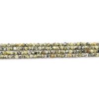Gefärbter Granit Perle, rund, poliert, DIY & facettierte, gelb, 4mm, ca. 90PCs/Strang, verkauft von Strang