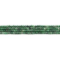 Gefärbter Granit Perle, rund, poliert, DIY & facettierte, grün, 4mm, ca. 90PCs/Strang, verkauft von Strang