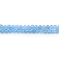 gefärbter Marmor Perle, rund, poliert, DIY, seeblau, 10mm, ca. 38PCs/Strang, verkauft von Strang