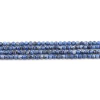 Granito Tingido grânulos, miçangas, Roda, polido, DIY, azul, 4mm, Aprox 90PCs/Strand, vendido por Strand