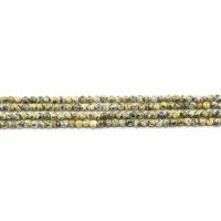 Granito tinto perla, Cerchio, lucido, DIY, giallo, 4mm, Appross. 90PC/filo, Venduto da filo