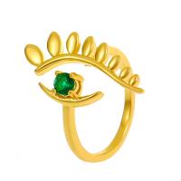 Evil Eye Smykker Finger Ring, Messing, forgyldt, Micro Pave cubic zirconia & for kvinde, flere farver til valg, nikkel, bly & cadmium fri, 16mm, Solgt af PC