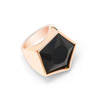 Titantium Steel δάχτυλο του δακτυλίου, Titanium Steel, με Cubic Zirconia, Πολύγωνο, επιχρυσωμένο, διαφορετικό μέγεθος για την επιλογή & για τη γυναίκα, περισσότερα χρώματα για την επιλογή, 25mm, Sold Με PC
