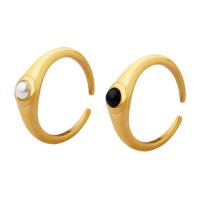 Titan Edelstahl Ringe, Titanstahl, mit Glasperlen & Kunststoff Perlen, plattiert, für Frau, keine, 6mm, Größe:6, verkauft von PC