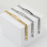 Titanium Steel Bracelet & Bangle, Vacuum Ion Plating, fashion jewelry & Unisex, more colors for choice, 8mm,8*42mm, Length:Approx 7.87 Inch, Sold By PC