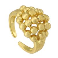 Ring Finger mosiądz, Platerowane w kolorze złota, biżuteria moda & regulowany, złoty, bez zawartości niklu, ołowiu i kadmu, 16mm,6mm, rozmiar:7, sprzedane przez PC