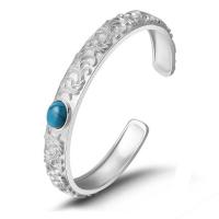 Cupronickel Cuff Bangle, with turquoise, plated, Adjustable & Unisex, more colors for choice, Sold By PC