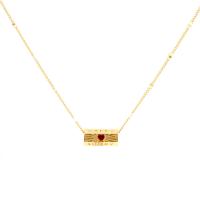 Brass Necklace, gold color plated, for woman & enamel, more colors for choice, 10x21mm, Length:Approx 17.7 Inch, Sold By PC