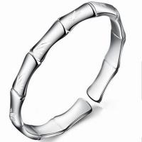 Cupronickel Cuff Bangle, Bamboo, real silver plated, Adjustable & for woman, original color, Sold By PC