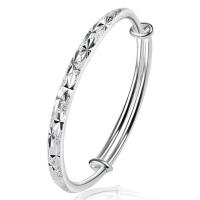 Cupronickel Bangle real silver plated Adjustable & for woman original color Sold By PC
