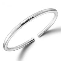Cupronickel Cuff Bangle, real silver plated, Adjustable & for woman, silver color, Sold By PC