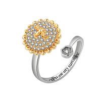 Kubieke Circonia Micro Pave Brass Ring, Messing, plated, Verstelbare & micro pave zirconia & voor vrouw, oorspronkelijke kleur, 2pC's/Bag, Verkocht door Bag