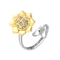 Cubic Zirconia Micro Pave Brass Ring plated Adjustable & micro pave cubic zirconia & for woman gold Sold By Bag