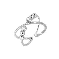 Brass Finger Ring, platinum plated, Adjustable & cross & for woman, original color, 2PCs/Bag, Sold By Bag