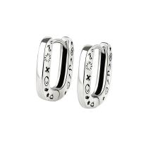 Brass Huggie Hoop Earring thick silver plated fashion jewelry & for woman original color Sold By Bag