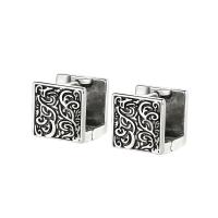 Brass Huggie Hoop Earring, Square, thick silver plated, fashion jewelry & for woman, original color, 9.40x9.40mm, 2Pairs/Bag, Sold By Bag