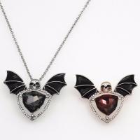 Rhinestone Brooch Zinc Alloy with 2.56inch extender chain Bat Unisex & with rhinestone nickel lead & cadmium free Length Approx 17.72 Inch Sold By PC