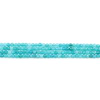 gefärbter Marmor Perle, rund, poliert, DIY & facettierte, blau, 4mm, ca. 90PCs/Strang, verkauft von Strang