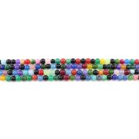 Barvené Marble Korálek, Kolo, lesklý, DIY, smíšené barvy, 6mm, Cca 62PC/Strand, Prodáno By Strand