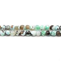 Feuerachat Perle, rund, poliert, DIY & verschiedene Größen vorhanden & facettierte, grün, verkauft per ca. 38 cm Strang