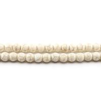 Magnesit Perle, rund, poliert, DIY & verschiedene Größen vorhanden, weiß, verkauft per ca. 38 cm Strang